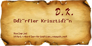 Dörfler Krisztián névjegykártya