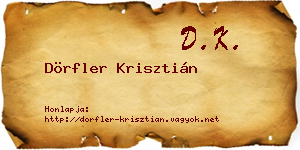 Dörfler Krisztián névjegykártya