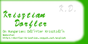 krisztian dorfler business card